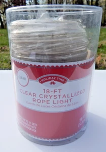 Wal-Mart Holiday Time 18 Ft Clear Crystallized Rope Light in Container - Picture 1 of 10