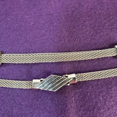 Women's Vintage 70s 80s Silver Tone Serpentine Skinny Belt Made in USA 31" - Image 1 of 4