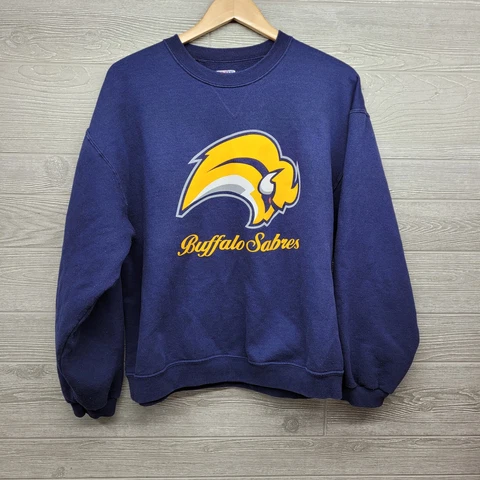 Jerzees NHL Buffalo Sabres Blue Sweatshirt Size Large Cover