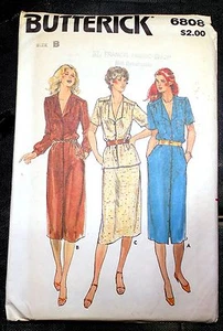 New! Vintage Butterick #6808 Misses' Dress, Top, and Skirt Sz B (10-14) - Picture 1 of 2