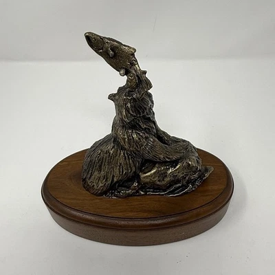 Vintage Wally Shoop Bronze “Kodiak King” Bear Sculpture #227/500 w/original COA - Image 1 of 4