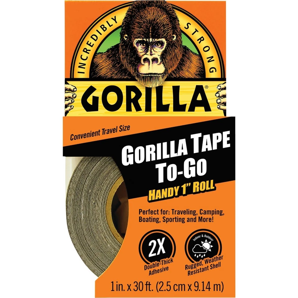 Gorilla 1 In. x 30 Ft. To-Go Heavy-Duty Duct Tape, Black 6100109 Pack of 6 - Image 1 of 1
