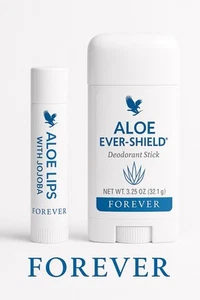 Forever Aloe Ever Shield Deodorant Aloe Lips with Jojoba Set 2 Original Formula - Picture 1 of 1