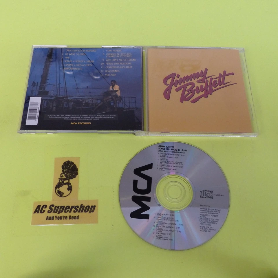 Jimmy Buffett Songs You Know By Heart Greatest Hits - CD Compact Disc - Image 1 of 1