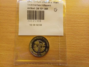 Deutschland 10 Euro 2025 Technisches Hilfswerk THW Prägestätte G - Bild 1 von 2