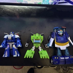 Playskool Heroes Transformers Rescue Bots 4.5" Chase the Dino Lot of 3 - Picture 1 of 2