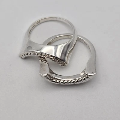 Judith Ripka - Dos anillos apilables de plata de ley 925 media redonda - 7,75 Foto 1 de 4