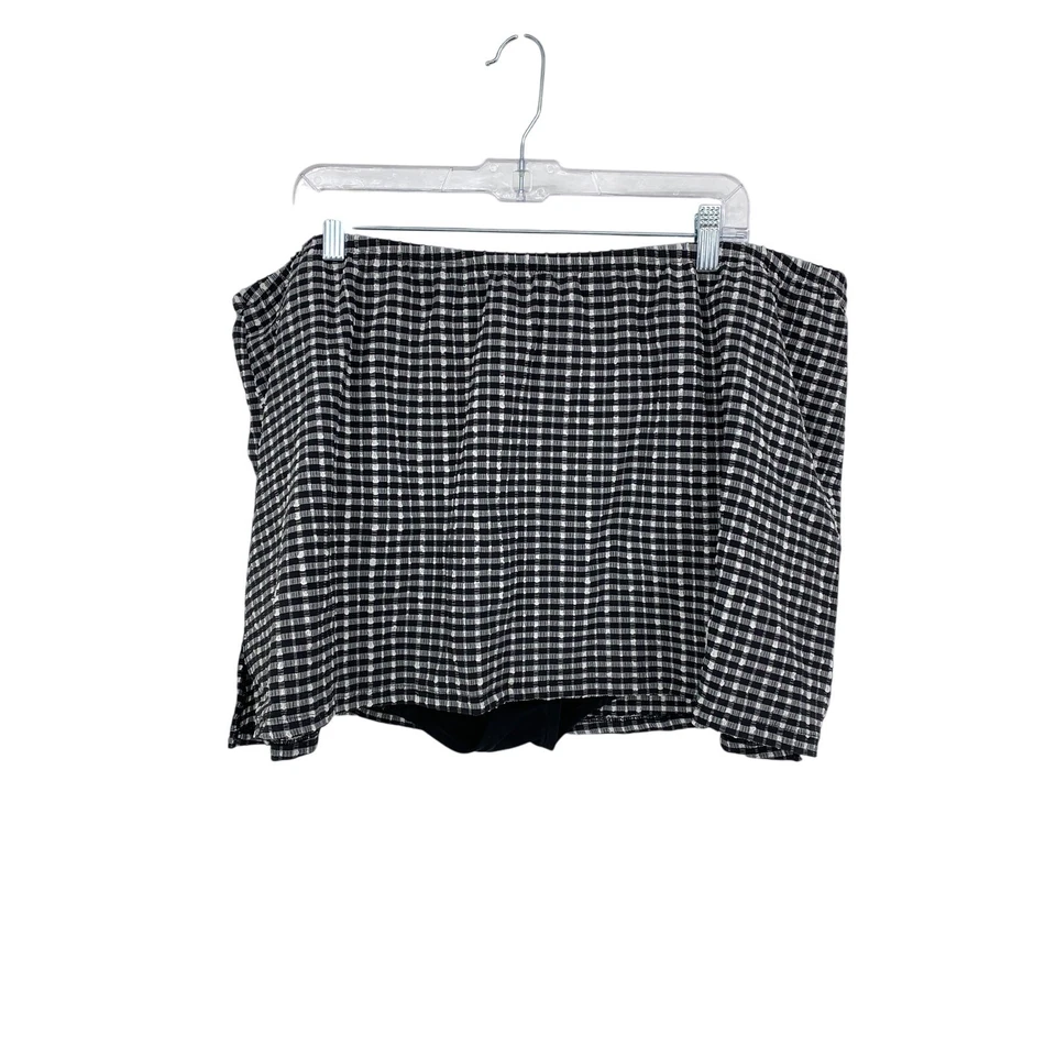 Lane Bryant Skirted Swimsuit Bottom Womens Sz 24 Black White Gingham Check - Image 1 of 4