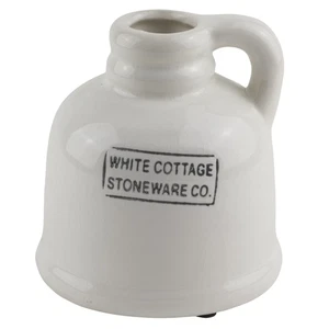 White Cottage Stoneware Jug Mini Crock Pitcher Farmhouse Retro 5" - Picture 1 of 3