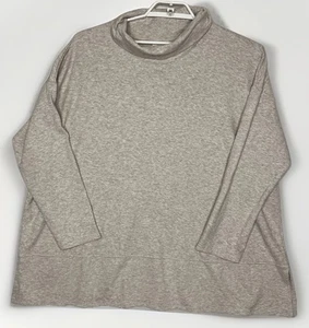 Pure J Jill Tunic Top Diagonal Knit Mock Neck Cotton Stretch Cozy Women 2X - Picture 1 of 11