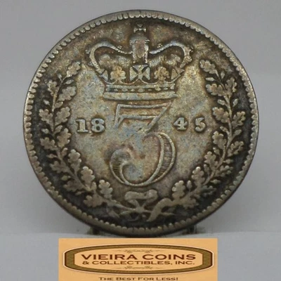 1845 Great Britain Silver 3 Pence - #C52568NQ - Image 1 of 2