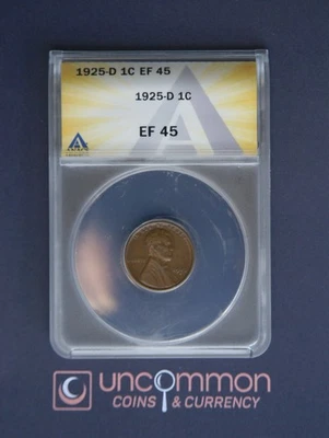 1925D better date Lincoln. EF45 (ANACS) - Image 1 of 2