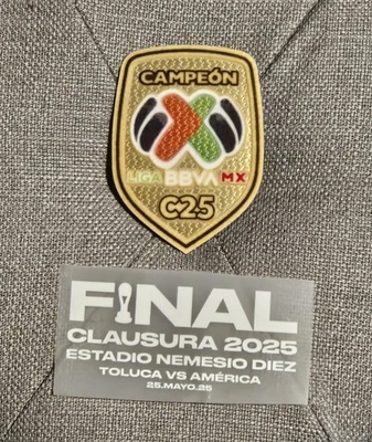 LIGA BBVA MX TOLUCA CAMPEON C25 & MATCH DETAIL SOCCER PATCH SET CHAMPION # 44 - Image 1 of 2