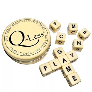 Qless Dice Game with Twelve Dice Letters,The Crossword Solitaire Game NEW - Picture 1 of 6
