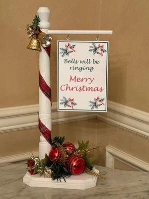 Merry Christmas Signpost Accessory for Byers Choice - Gorgeous! - Image 1 of 2