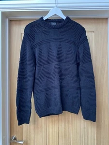 Zara Man Black Chunky Knit Jumper Size L - Picture 1 of 2