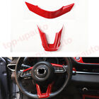 For Mazda 6 2018-2021 ABS RED Carbon Steering Wheel Moulding Trim Frame Cover 2P
