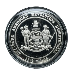 DELAWARE AMERICAN REVOLUTION Official Sterling Silver Bicentennial PROOF Medal - Picture 1 of 5