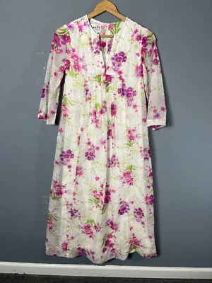 Vestido maxi havaiano vintage anos 60/70 feminino Dael's XS colorido rosa estampa floral - Imagem 1 de 4