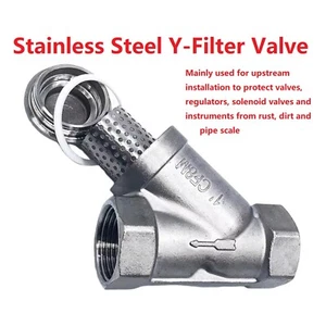 Stainless Steel Y Shaped Strainer 800PSIPipe Thread Filter Valve for Oil Water - Picture 1 of 9