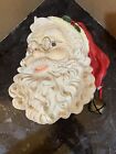 SANTA CLAUS VINTAGE CHRISTMAS FACE/HEAD WITH BELL 9.5 X 10 ?
