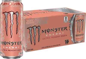 Monster Energy Ultra Peachy Keen, bevanda energetica senza zucchero, 16 oz (confezione da 15) - Foto 1 di 6