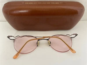 vtg Tura Eyeglasses/case pink lens wire frames - Picture 1 of 6
