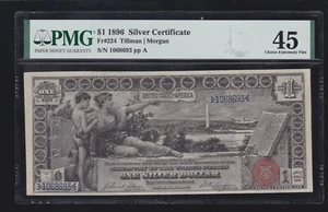 US 1896 $1 Education Silver Certificate FR 224 PMG 45 Ch XF (693) - Picture 1 of 2