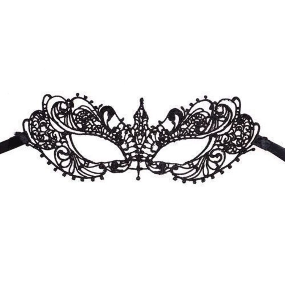 Lace Masquerade Eye Mask Gothic Xmas Fancy Dress Hen Party Halloween Ladies UK - Image 1 of 1