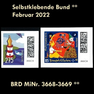 BRD MiNr. 3668-3669 ** Selbstklebende Bund Februar 2022, postfrisch - Picture 1 of 1