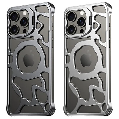 Para iPhone 17 Pro Max 16 15 14 13 Aleación Metal Parachoques Mag Estuche Seguro Soporte para Cámara Foto 1 de 4