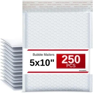 Sobres de burbujas de polietileno 250 piezas #00 5x10 grises acolchados envío autosellados - Imagen 1 de 6