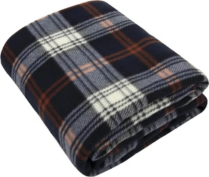 50X60 Throw Blankets, Plaid Fleece Throw Blankets for Bedroom, Couch, Black - Picture 1 of 11