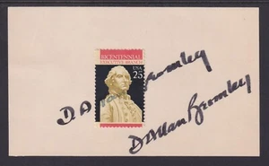 D. Allan Bromley (1926-2005), Science Advisor to Pres. Reagan, signed 3x5 card - Picture 1 of 1
