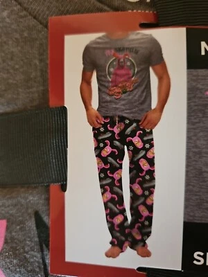 Christmas Story Ralphie Pink Nightmare Mens 2 Pc Sleep Pajamas Set Fleece Pants - Image 1 of 4