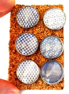Blue Polka Dot Decorative Push Pins Thumb Tacks for Cork Board Handmade Office - Picture 1 of 2