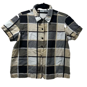 CABIN CREEK M Petite Hemd kariert Kurzarm leicht Knopfleiste 100% Baumwolle - Bild 1 von 5