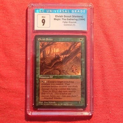 Magic The Gathering MTG Fallen Empires: Elvish Scout (Venters) - CGC 9 Mint - Image 1 of 2