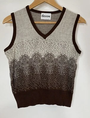 Chaleco Suéter Tejido Discoteca Años 70 De Colección Talla Pequeña Retro Acrílico Foto 1 de 4