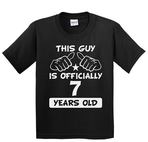 Funny 7th Birthday Kids Shirt - This Guy Is Officially 7 Years Old Youth T-Shirt - Picture 1 of 5