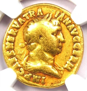 Gold Trajan AV Aureus Gold Roman Coin 98-117 AD - Certified NGC VG - Rare! - Picture 1 of 5