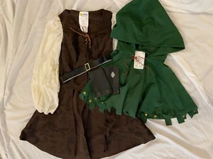 California Costumes Robin Princess Thieves Brown Tunic Green Hood Belt Adult S - Picture 1 of 3