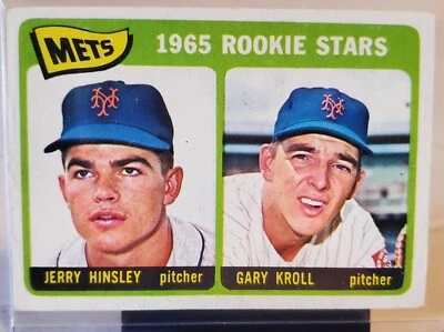 1965 TOPPS Rookie Stars #449 JERRY HINSLEY GARY KROLL NY METS EX MINT Great Card - Image 1 of 2