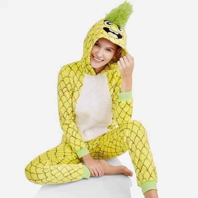 Secret сокровища женщин размер XS желтый ананас флис пижамы / костюм, B #0 - Изображение 1 из 4