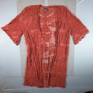 Shyanne Lace Kimono Women M Burnt Orange Boho Western Festival Duster - Picture 1 of 7