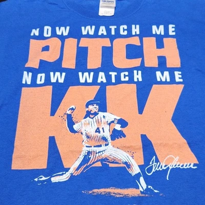 Мужская футболка New York Mets Tom Seaver Pitch размер XL графическая с коротким рукавом синяя - Изображение 1 из 4