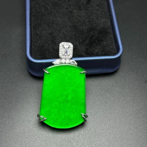 Real Natural high Ice Green Jade Jadeite amulet Pendant&Necklaces - Picture 1 of 8