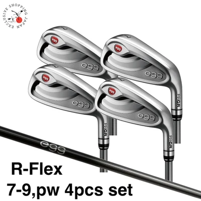 PRGR Golf New EGG Iron Wedge Set 7-9,PW 4pcs Original Graphite Shaft M37 R-Flex - Image 1 of 4