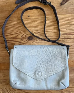 WHITE STUFF BAG SMALL CROSS BODY 100% LEATHER GREY & BROWN COLOUR - Picture 1 of 10