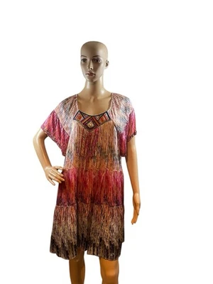 Rene Derhy Beach Top Women’s Size M Multicolor Embroidered Sequin Dress Size M - Image 1 of 4